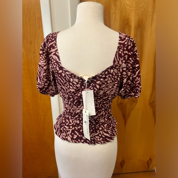 Daisy & Delilah cropped button up peasant top size small - Picture 2 of 6